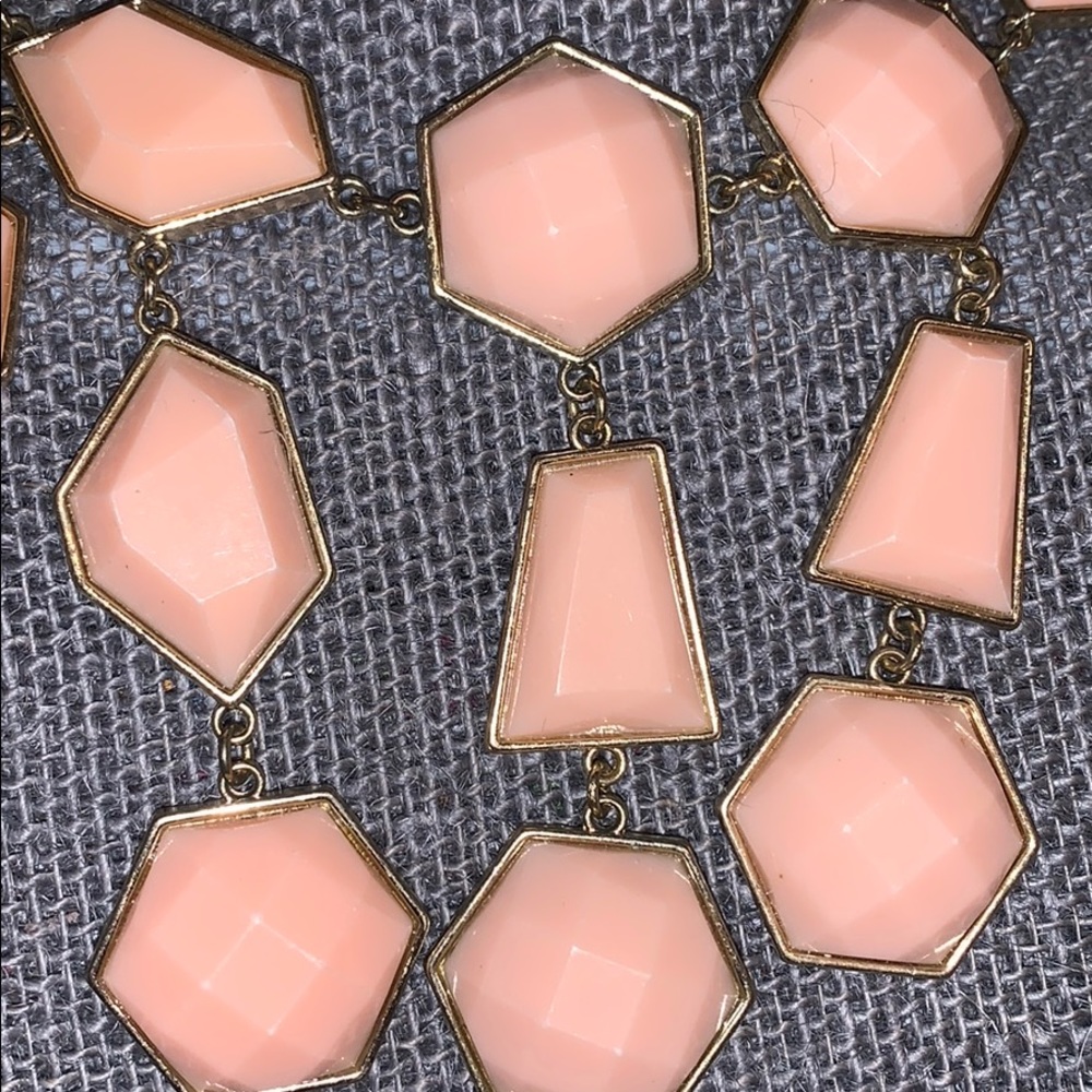 Blush Pink Geometric Bubble Statement Necklace - image 2
